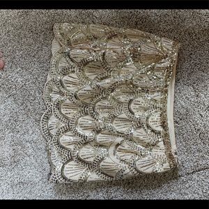 Scallop sequin mini skirt